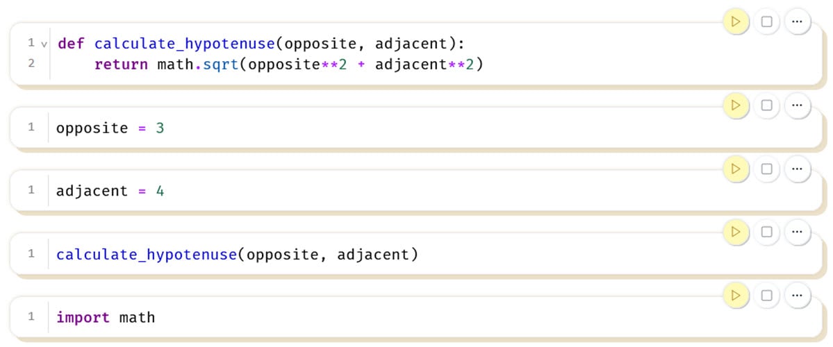 cell layout for current example