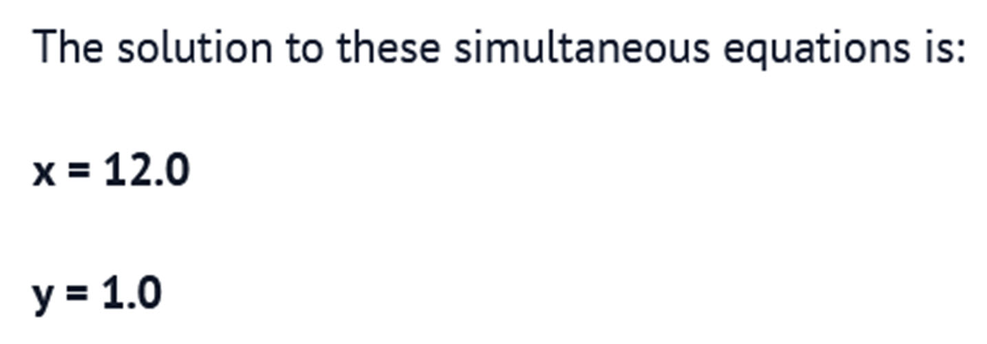 graphic showing the solution to the updated equations