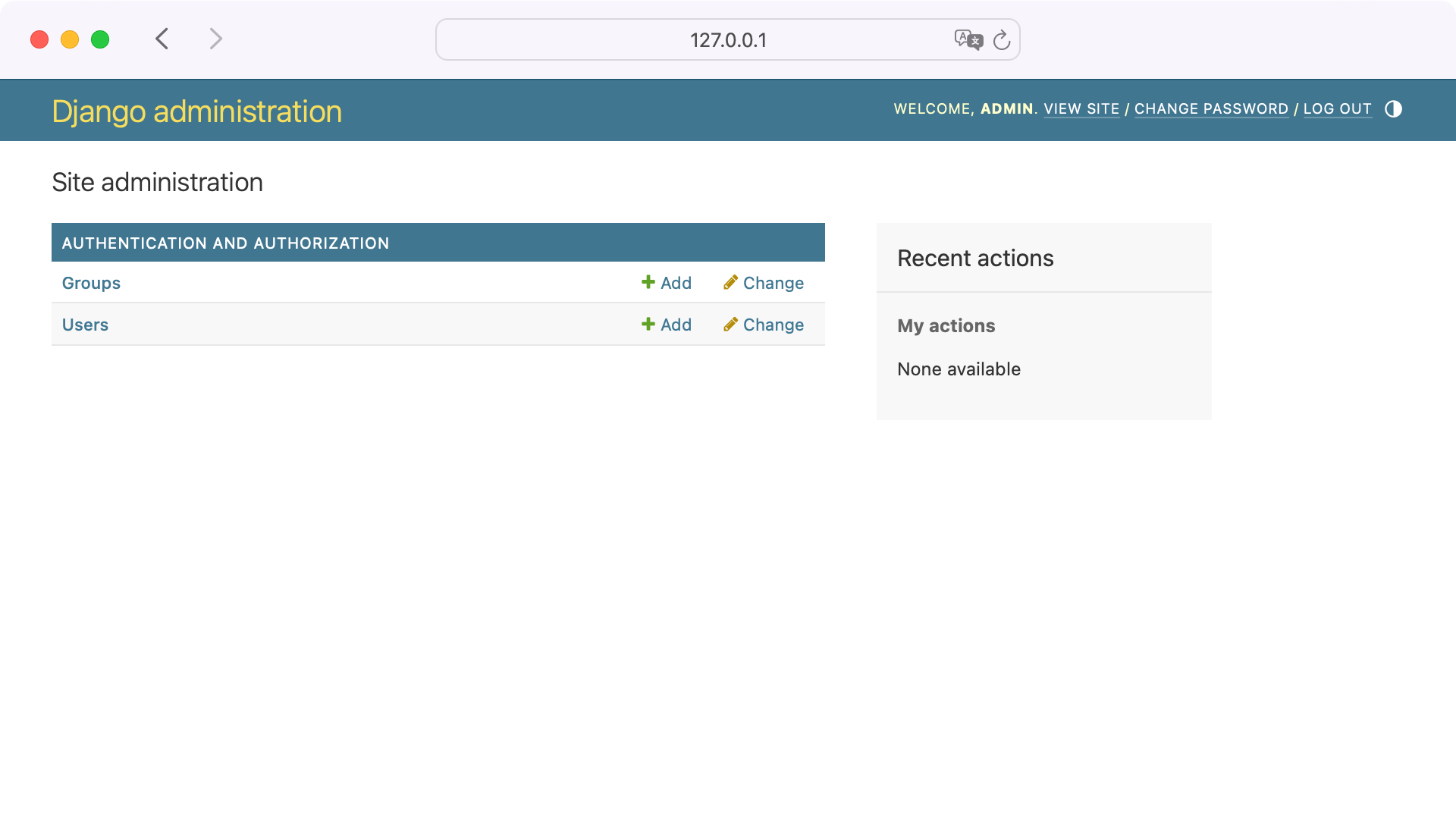 Django admin site - Start