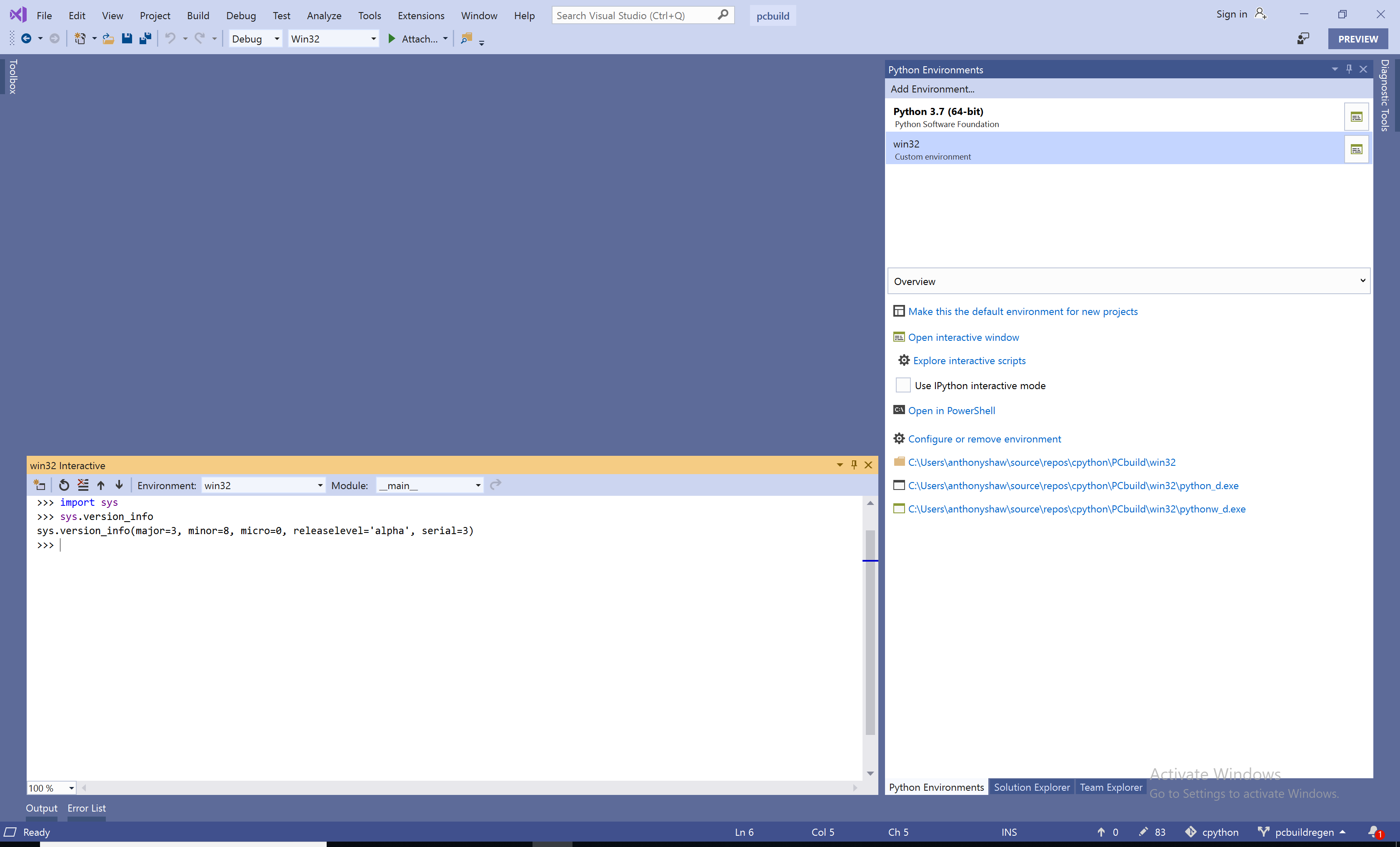 Python Environment REPL
