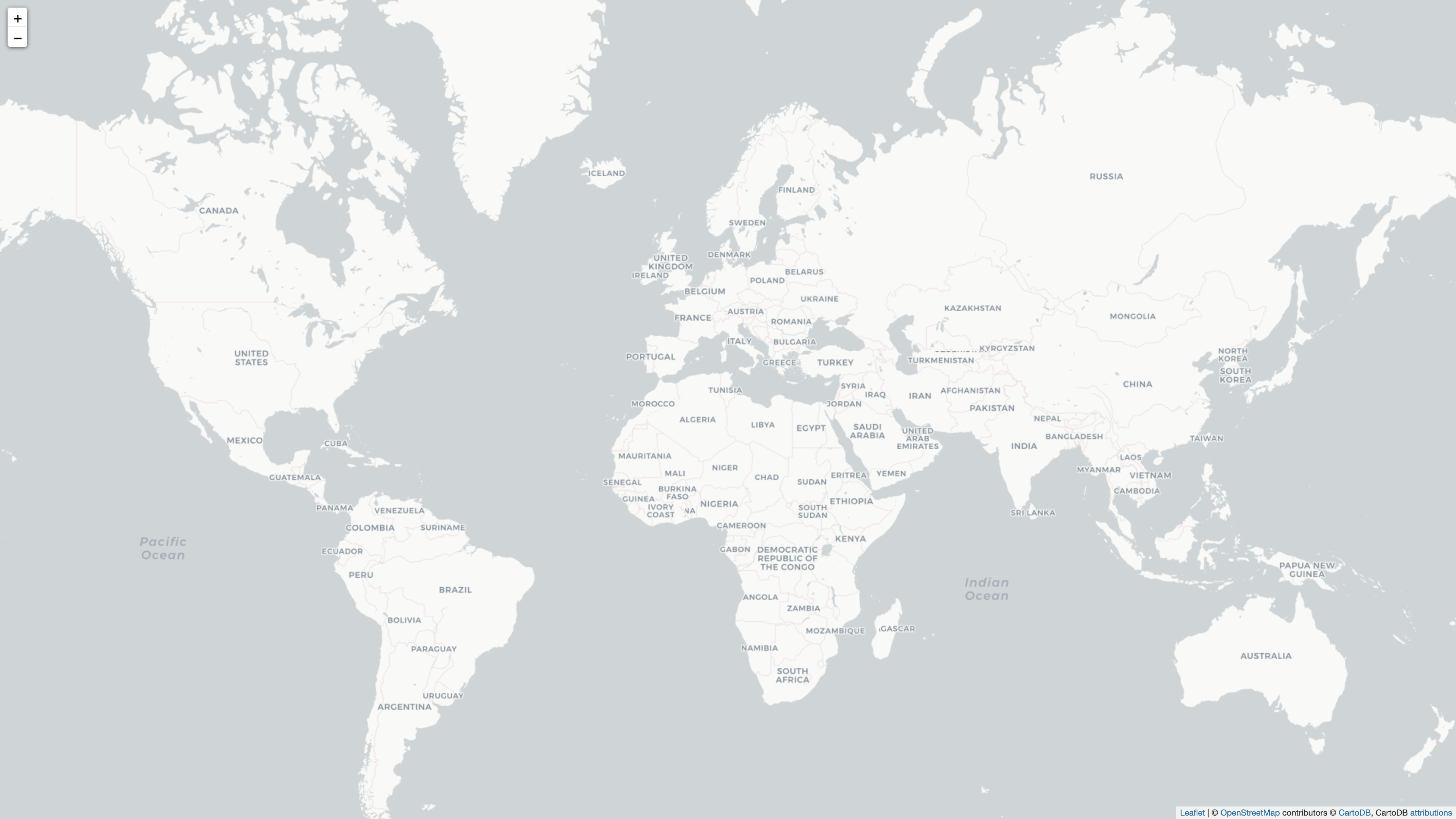 Zoomed in view of the world