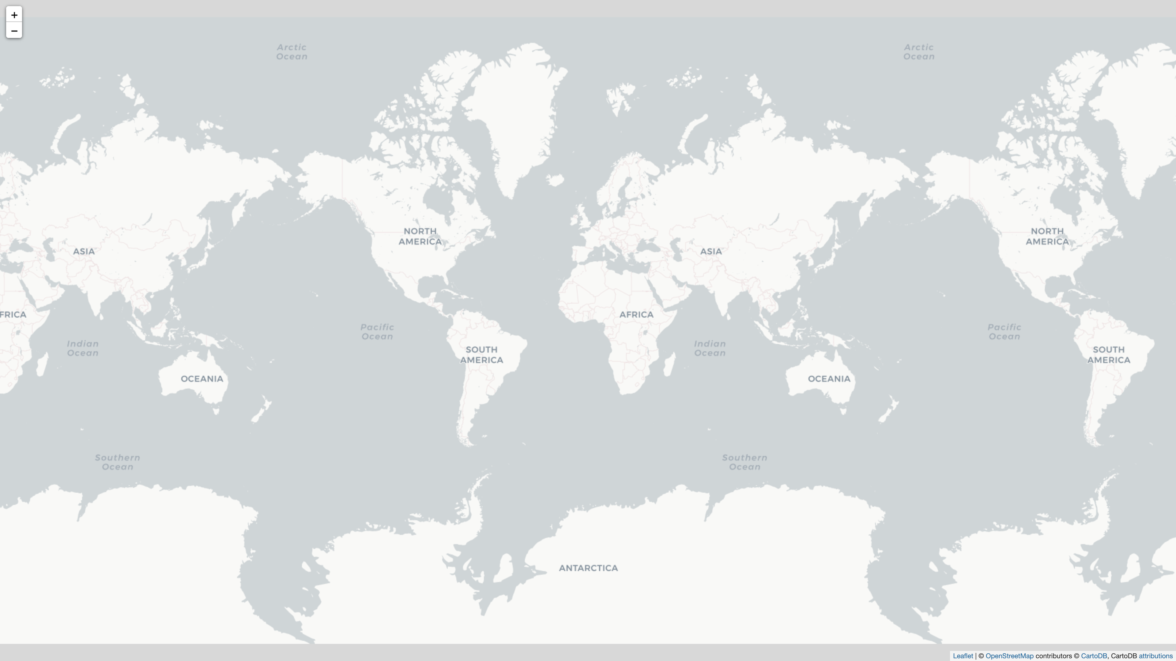 Folium world map with CartoDB positron web map tiles