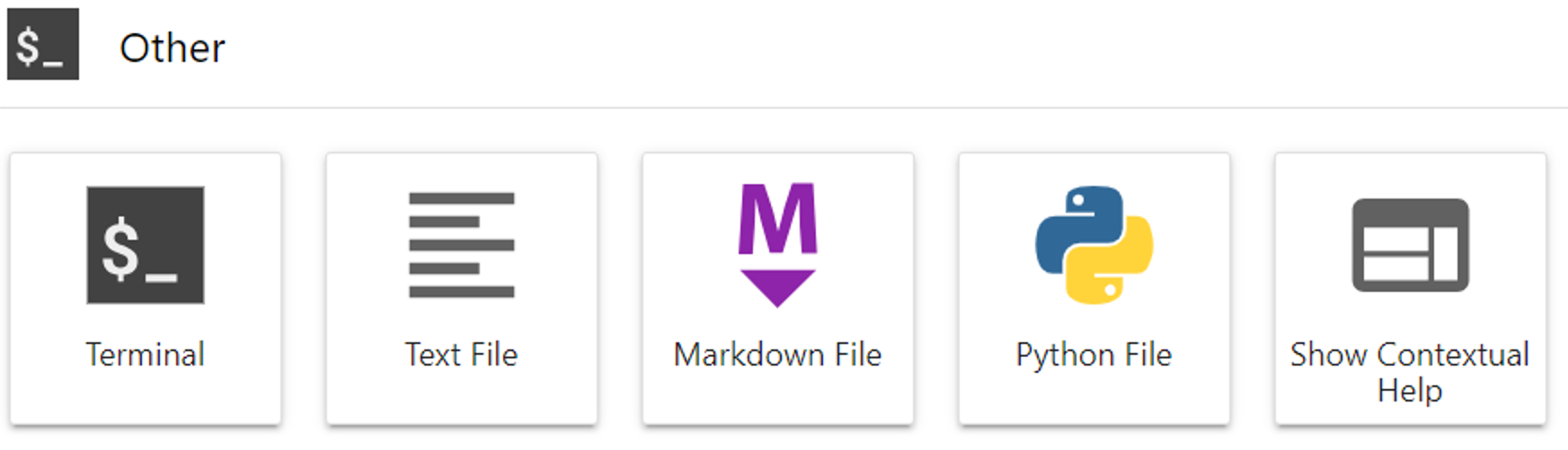 jupyterlabs other tools section