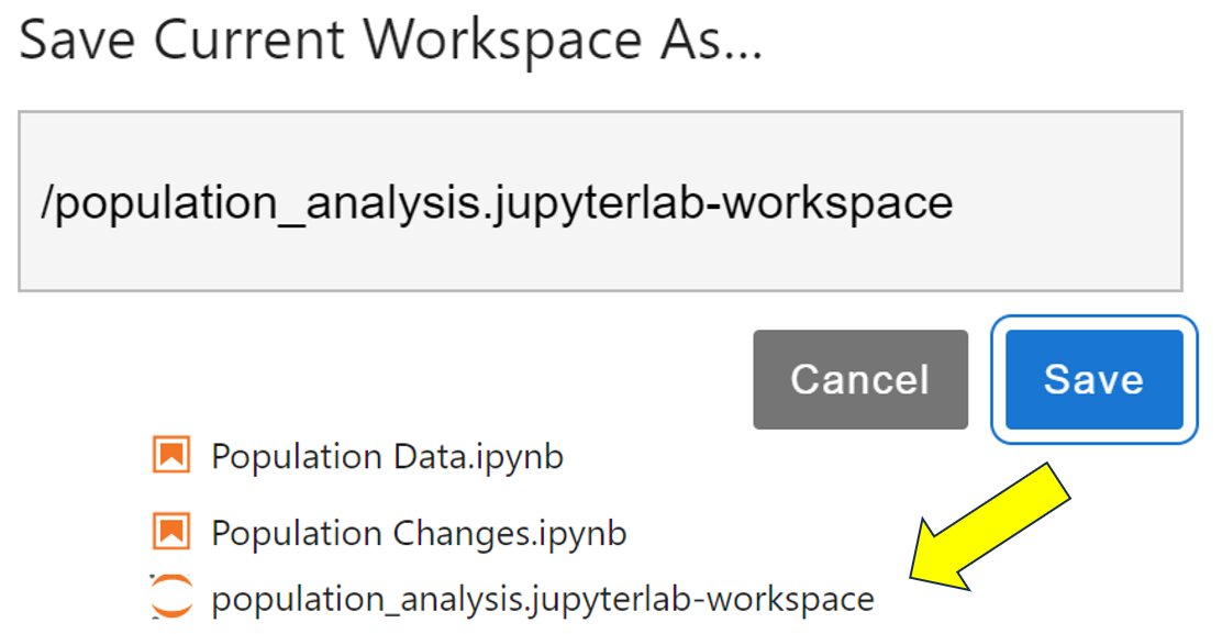 saving a layout asa workspace