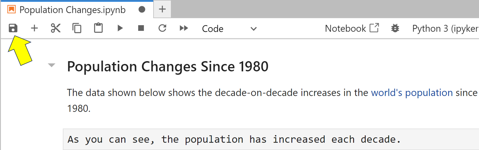 raw text prior to update