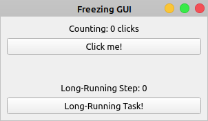 PyQt Freezing GUI Example