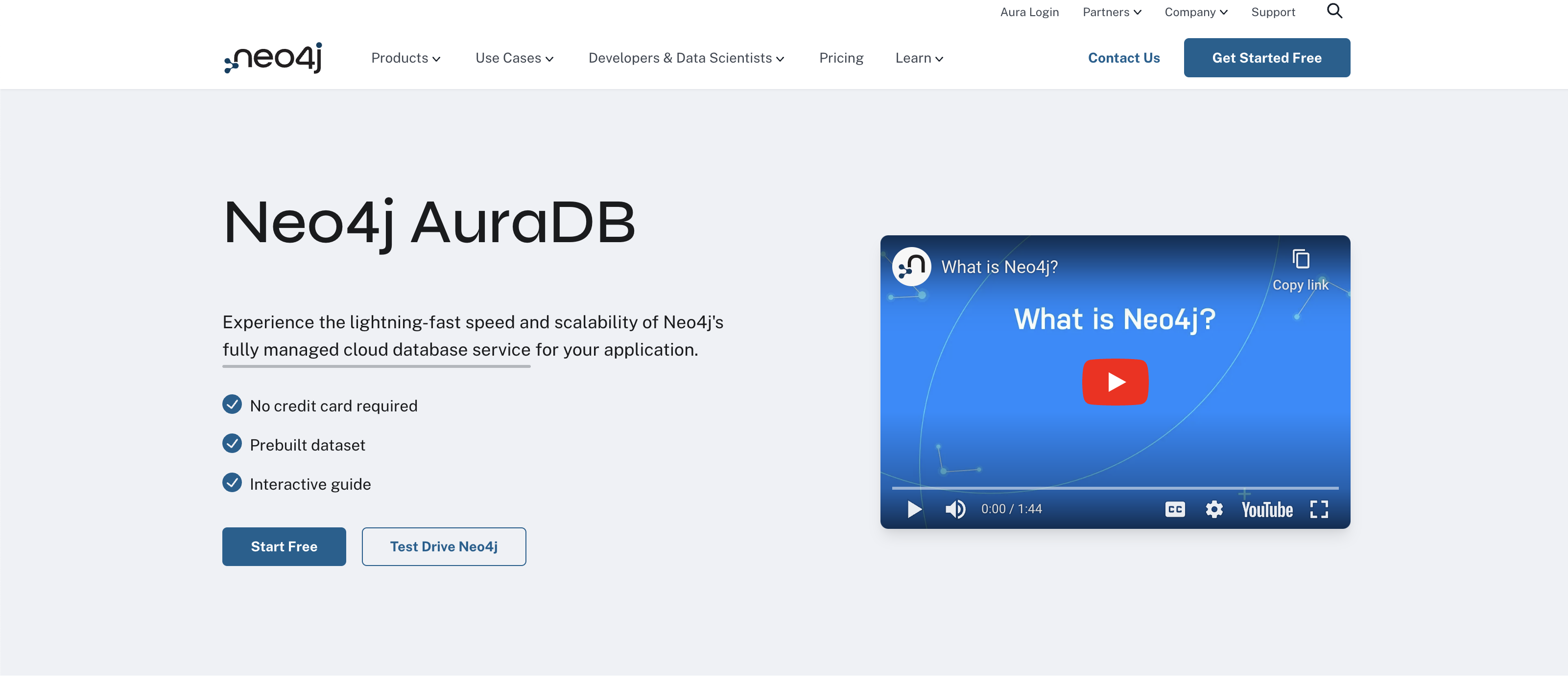 Neo4j Aura Getting Started Screen