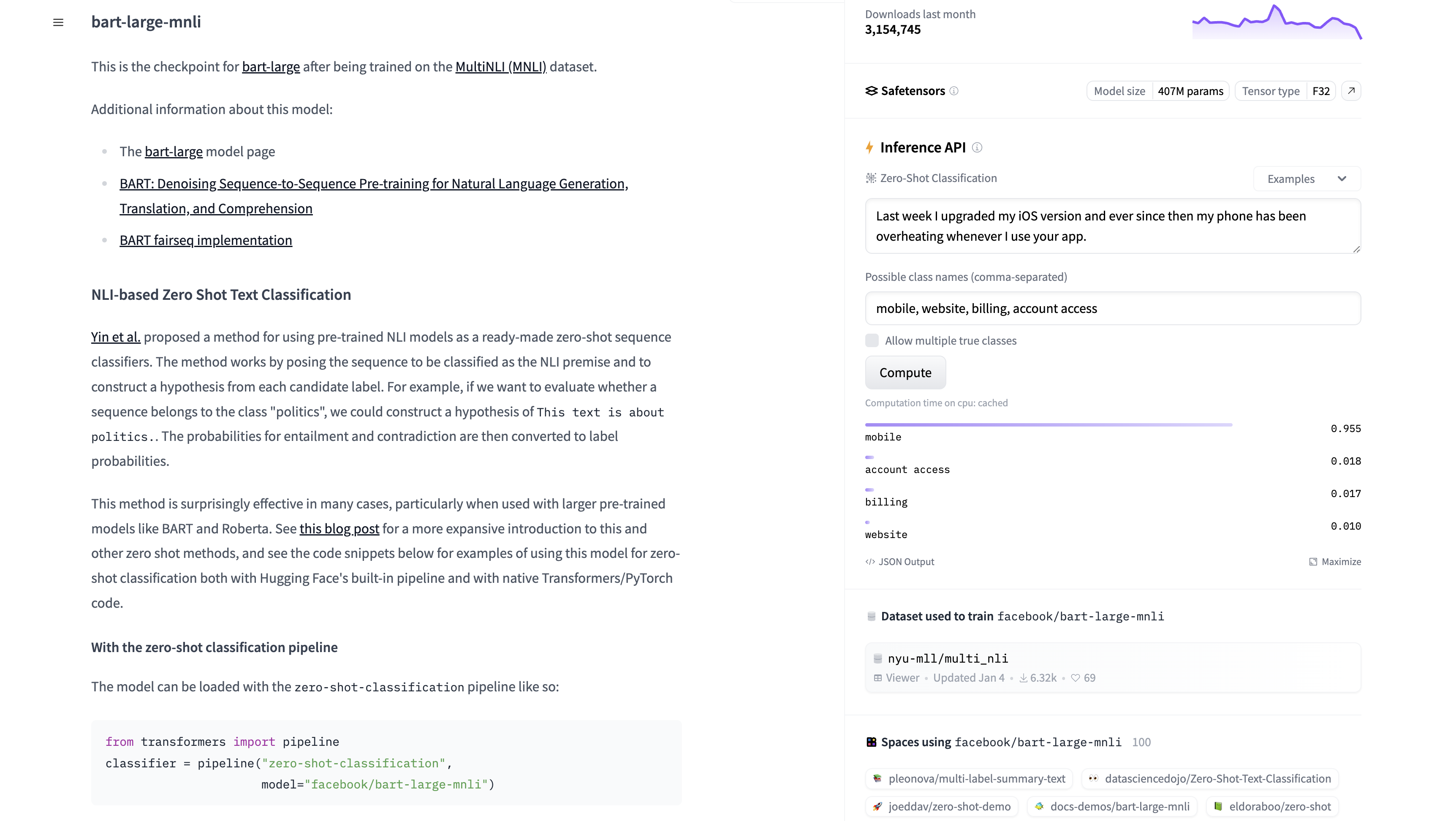 HuggingFace model card