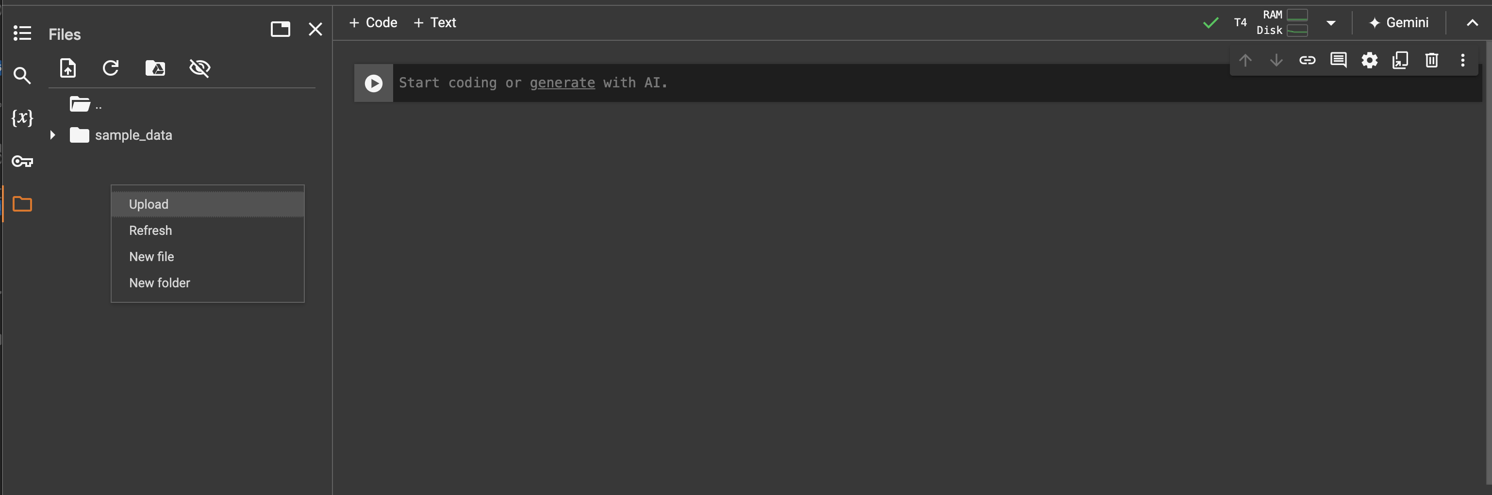 Add files to google colab session