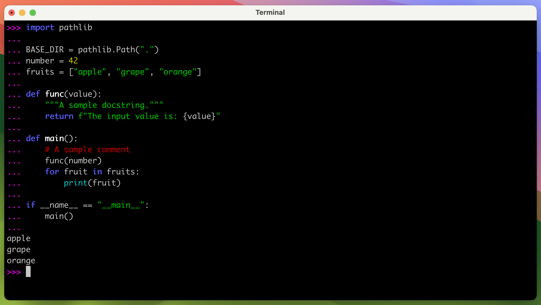 Syntax Highlighting in Python 3.14's REPL